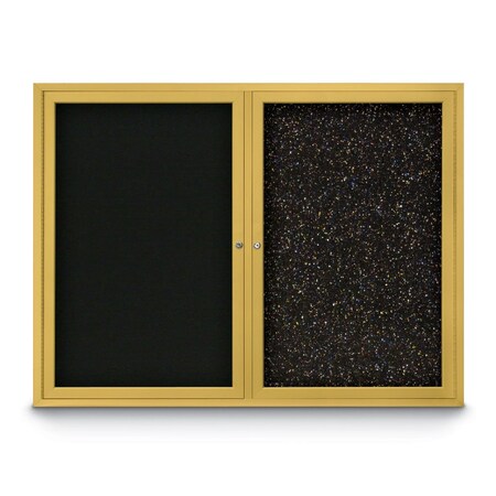 United Visual Products Corkboard, Dark Spruce/Satin, 60" x 36" UV432H-SATIN-DRKSPR